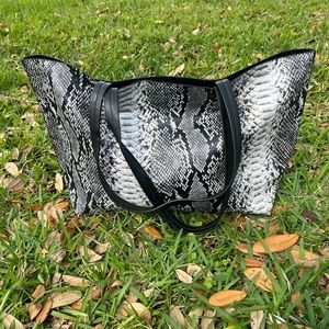 Summer and Rose Faux Leather Snakeskin Print Tote